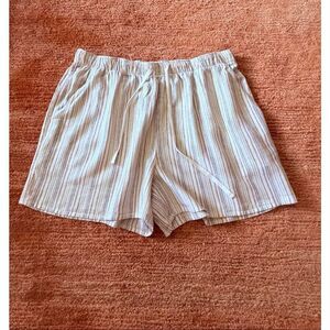 Lucky Brand Women’s Striped Shorts Size M Elastic Waist Drawstring